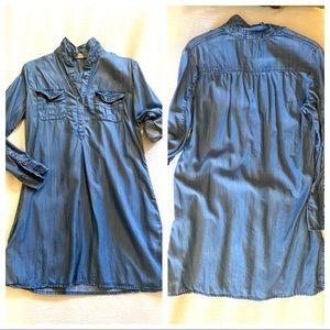 Long sleeve chambray shirt dress